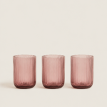 VASO RAYADO ACANALADO COLOR MALVA X 400 ML X 6 UNIDADES. (EMC31-10)