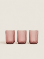 VASO RAYADO ACANALADO COLOR MALVA X 400 ML X 6 UNIDADES. (EMC31-10)