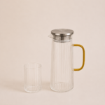 SET X 7. JARRA 1100 ML / 6 VASOS 300 ML VIDRIO TRANSPARENTE