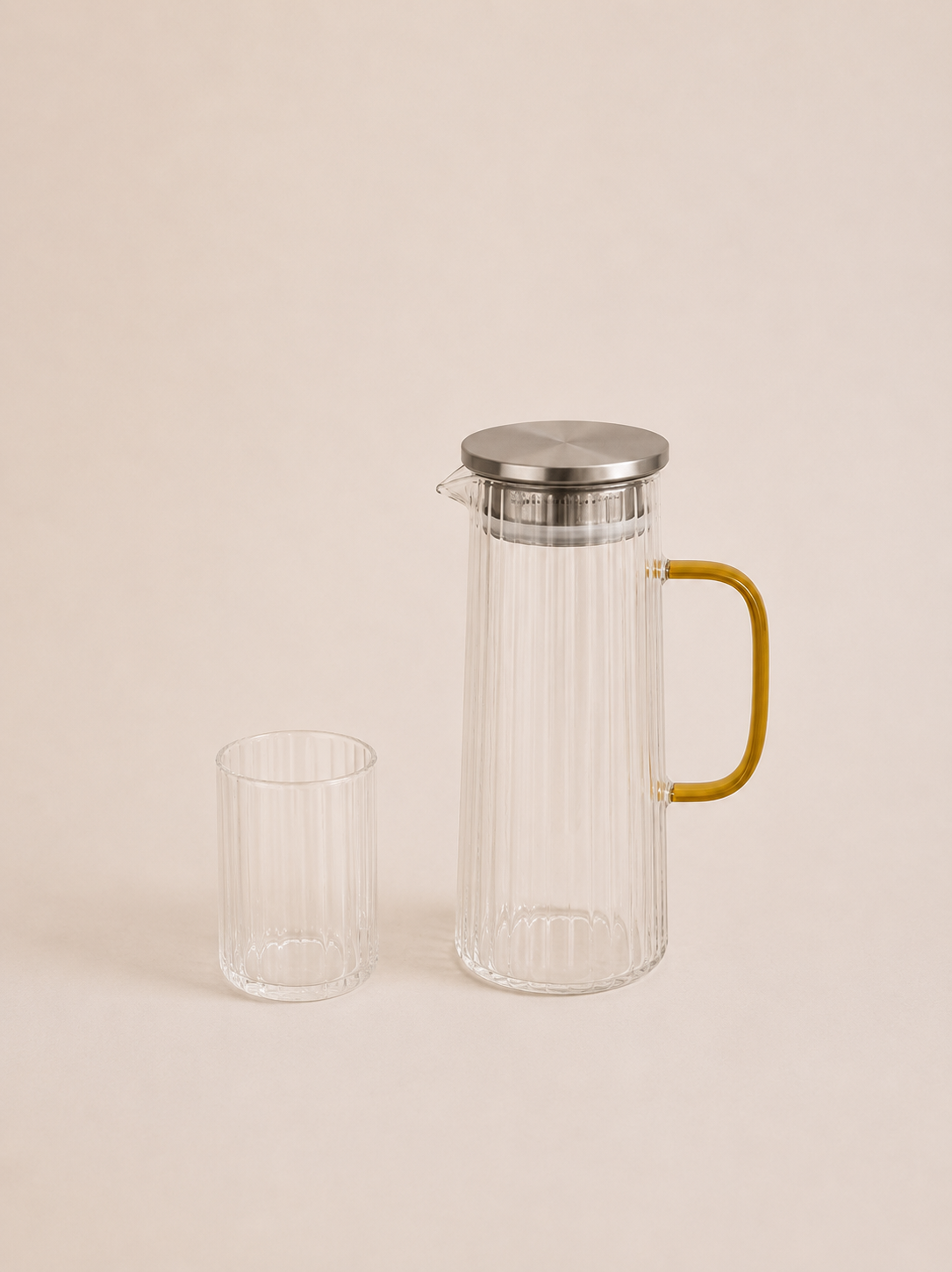 220799E9-7581-445B-AFE0-1CA095CF6F60 SET X 7. JARRA 1100 ML / 6 VASOS 300 ML VIDRIO TRANSPARENTE - Imagen 1