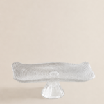 TORTERA DE VIDRIO LABRADO TRANSPARENTE 32*12*10CM (EMC31-32)