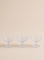 SET X 6 COMPOTERAS DE VIDRIO LABRADAS TRASPARENTE 12*10CM (18-31)