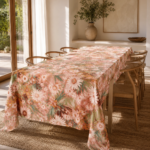 MANTEL TROPICAL MECÁNICO/ ESTAMPADO FLORECER MARGARITAS ROSA 3 X 1,40 MTS APROX