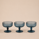 SET X 6 COMPOTERAS RAYAS LABRADAS AZUL (EMA 38-3)