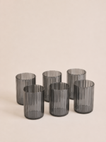 SET X 7. JARRA 1100 ML / 6 VASOS 300 ML VIDRIO COLOR BLACK - Imagen 2