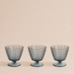 SET X 6 COMPOTERAS LABRADAS AZUL