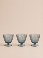 SET X 6 COMPOTERAS LABRADAS AZUL