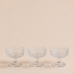 SET X 6 COMPOTERAS DE VIDRIO LABRADAS TRANSPARENTE 11.8*10CM (EMC56-3)