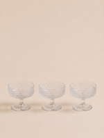 SET X 6 COMPOTERAS DE VIDRIO LABRADAS TRANSPARENTE 11.8*10CM (EMC56-3)