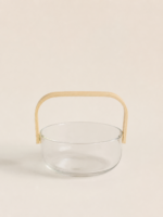HIELERA/FRUTERA 2200 ML CON MANIJA MADERA VIDRIO TRANSP