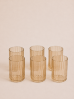 SET X 7. JARRA 1100 ML / 6 VASOS 300 ML VIDRIO COLOR AMBAR - Imagen 2