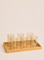 SET X 8. JARRA 1450 ML / 6 VASOS 280 ML BANDEJA 6.5*10CM X 8.2*24.2 CM VIDRIO AMBAR - Imagen 2