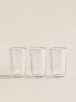 SET X 6 VASOS RAYAS LABRADOS TRANSPARENTES 430 ML