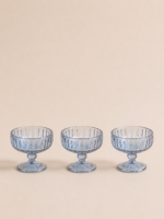 SET X 6 COMPOTERAS DE VIDRIO LABRADAS GRIS 10*12CM (18-19)