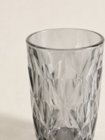 Vaso de Vidrio Labrado Rombo Gris x6 unidades (EMC27-8-1) - Imagen 2