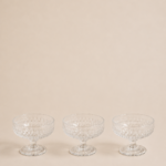 SET X 6 COMPOTERAS DE VIDRIO LABRADAS TRANSPARENTE (56-7)