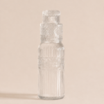 BOTELLA DE NOCHE 850ML / VASO 190ML FLOR TRANSPARENTE.