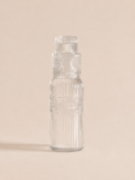 BOTELLA DE NOCHE 850ML / VASO 190ML FLOR TRANSPARENTE.