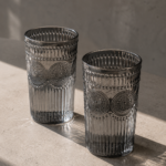 PACK X 6 VASOS LABRADOS ARABICO GRIS 380 ML