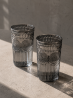 PACK X 6 VASOS LABRADOS ARABICO GRIS 380 ML