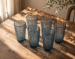 PACK X 6 VASOS LABRADOS RAYADO AZUL - Imagen 2