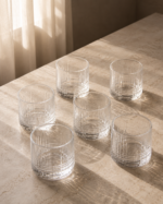 PACK X 6 VASOS DE VIDRIO LABRADO DE WHISKY RAYADO - Imagen 2