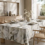 MANTEL TROPICAL MECÁNICO ESTAMPADO AIRE GRIS ACERO 3 X 1,40 APROX