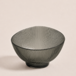 ENSALADERA DE VIDRIO RAYADA ACANALADA COLOR GRIS 15*22CM(EMC31-21)