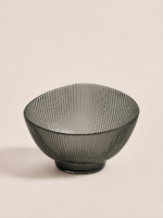 ENSALADERA DE VIDRIO RAYADA ACANALADA COLOR GRIS 15*22CM(EMC31-21)