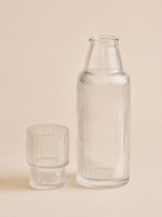 BOTELLA DE NOCHE 850ML / VASO 190ML RAYAS TRANSPARENTE. - Imagen 2
