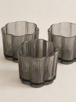 PACK X 6 COPETINEROS FLOR VIDRIO BLACK  9*7*7 CM X 260 ML GRANDE - Imagen 2